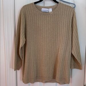 Alfred Dunner gold metallic Crew Neck Sweater